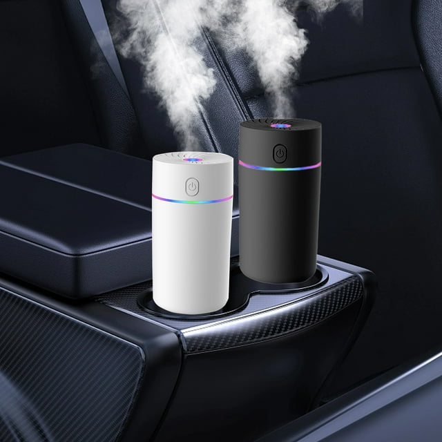 Nsxcdh Vehicle Mounted Humidifier,Wireless Aromatherapy Machine,Abs,White,5.59x2.95x2.95in,350ml,Built in Battery,Low Noise,Colorful LED,Car Home Office Humidifier