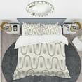 thumbnail image 2 of Designart 'Retro Curved Minimal Geometric Ornament I' Mid-Century Modern Duvet Cover Set, 2 of 4