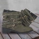 thumbnail image 3 of NECHOLOGY Botas Mujer Adulto Femenino Zapatos Botines mujer Zapatos de transpirables cortos Retro altos, botas gruesas de tacón para mujer, botas con cremallera para mujer (Green, 9.5), 3 of 7