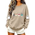 thumbnail image 2 of TKLPEHG Womens Halloween Sweatshirt 2026 Fashion Bookish Reading Ghost Graphic Sweatshirt For Book Lover Long Sleeve Crewneck Funny Pullover (Beige,M), 2 of 7