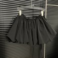 thumbnail image 5 of Vestido mini de primavera 2024 para mujer, informal, con cintura atada, elástico, negro, falda abullonada, pantalones, pierna ancha, diseño de capullos de flores, estilo de principios de temporada, 5 of 5