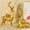 C, variant on Golden Deer Ornament Set with Lucky Symbols, 11Inch Standing & 8Inch Laying Deer with Gold Ingot Decor, Home Decor for Living Room, Wealth Themed Tabletop Display