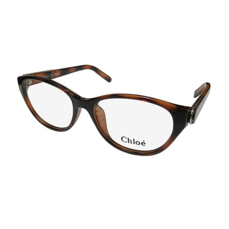 New Chloe 2646 Womens/Ladies Cat Eye Full-Rim Tortoise / Gold Cat Eyes Prestigious Brand Elegant Frame Demo Lenses 52-16-135 Eyeglasses/Eye