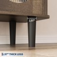 thumbnail image 5 of 47.2" Sideboard Buffet Cabinet with 2 Fluted Glass Doors & 3 Drawers, Modern Farmhouse Accent Coffee Bar with Adjustable Shelves for Kitchen, Living Room, Hallway, Walnut, 5 of 9
