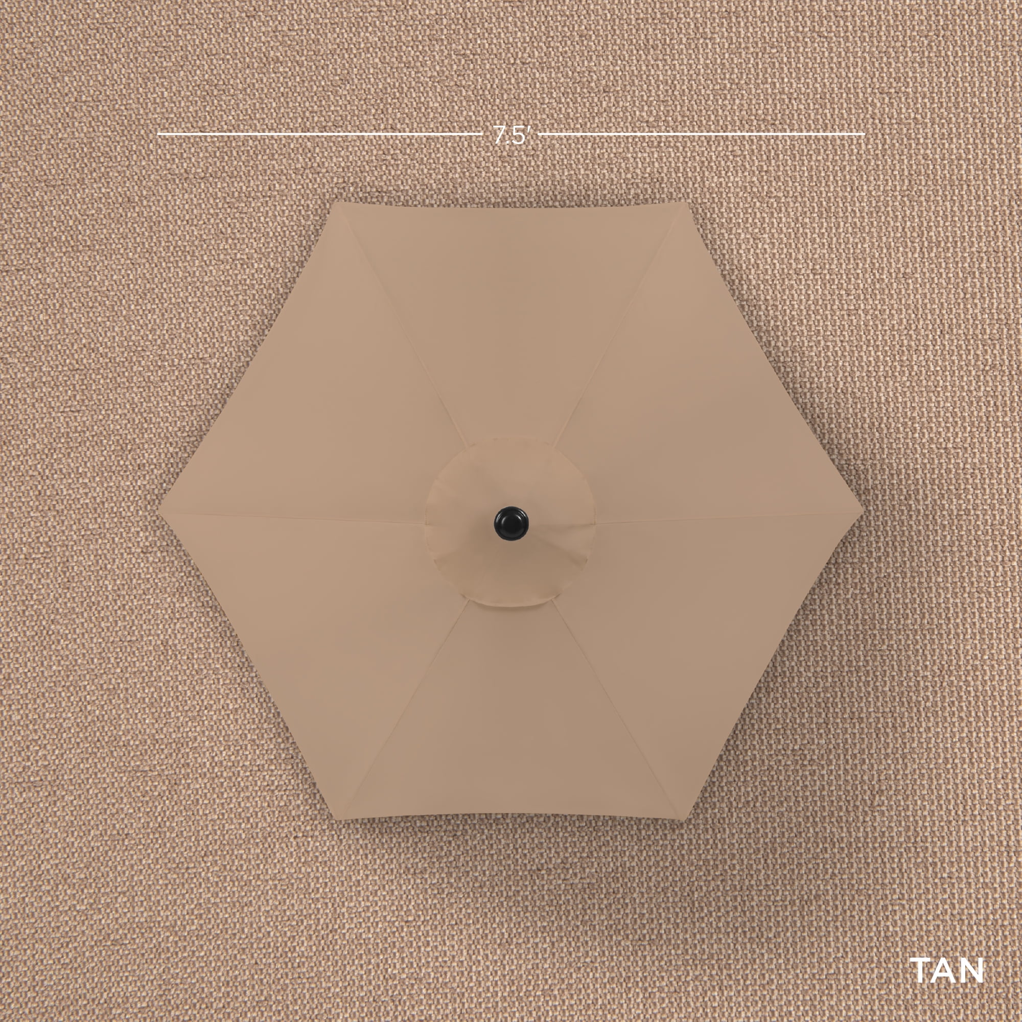 Best Choice Products 7.5ft Heavy-Duty Outdoor Market Patio Umbrella w/ Push Button Tilt, Easy Crank - Tan