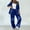 Blue, variant on Suit Sets for Women Comfy Loose Solid Color Business Two Piece Sets for Women Long Sleeve Button Lapel Blazer and Pants Suits L