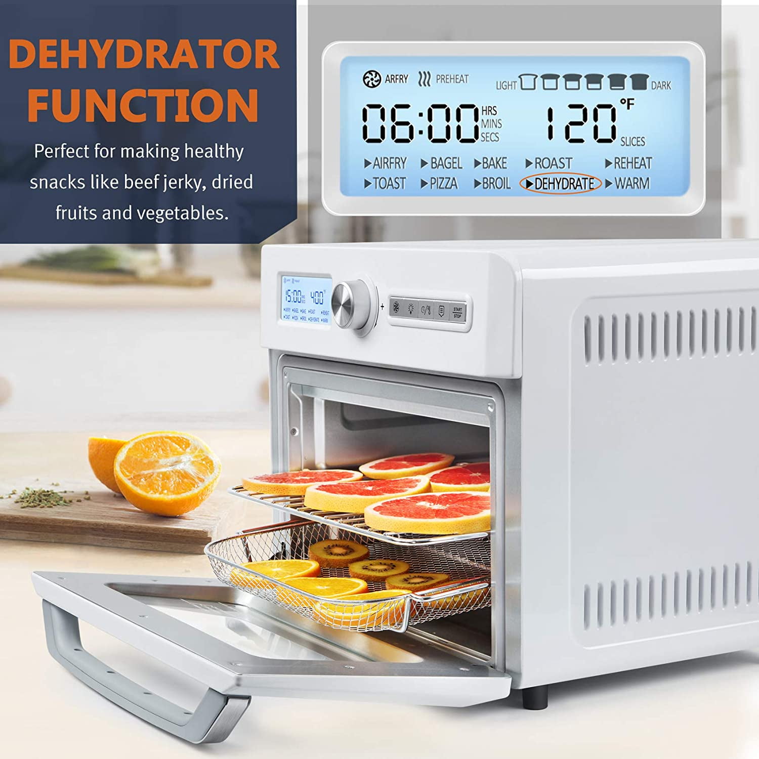 crownful 19 quart air fryer toaster oven