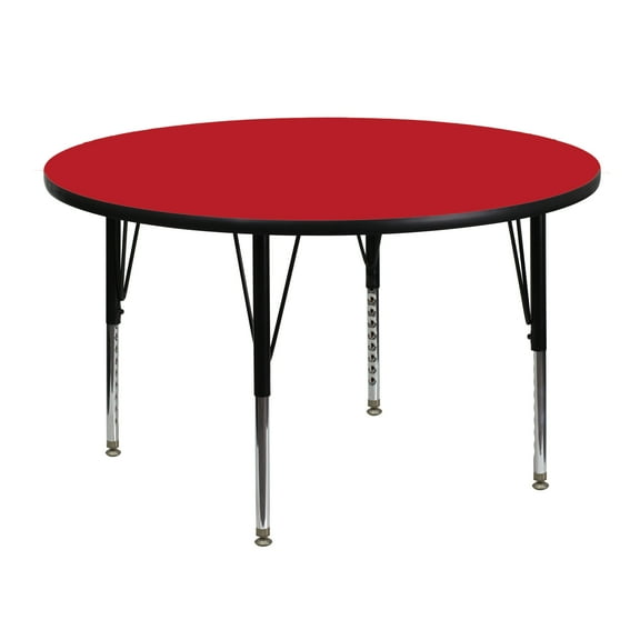 Emma   Oliver 48" Round Red HP Laminate Preschool Activity Table