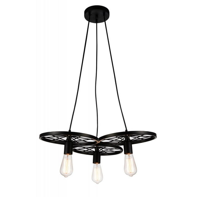 CWI Lighting 3 Lumière Chandelier avec Finition Noir et Or