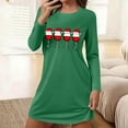 thumbnail image 2 of FAWUUDO Christmas Dresses for Women Cute Graphic Nightgown Loose Crewneck Nightshirts Long Sleeve T-Shirt Dress Sleepwear, 2 of 7