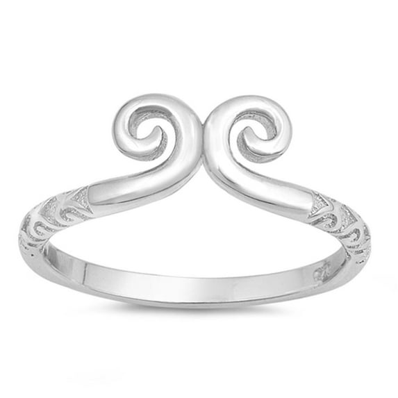 Swirl High Polish Statement Ring 925 Sterling Silver Band Jewelry Female Male Unisex Size 5
