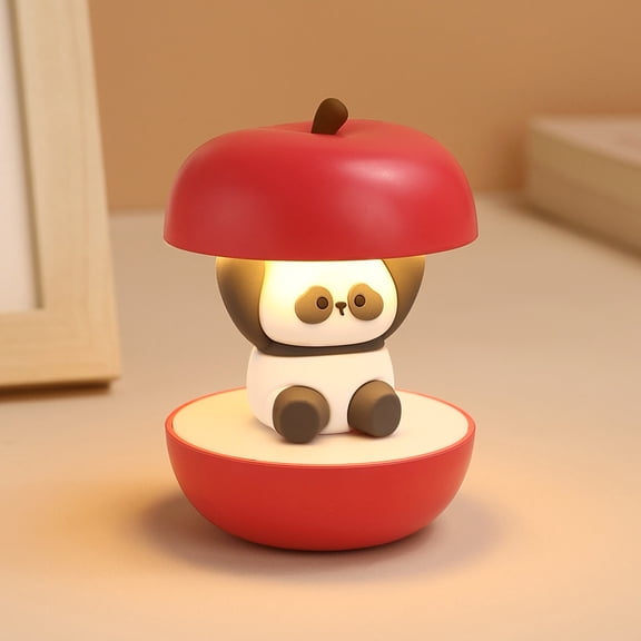 New Christmas Spring Festival Peace and Joy Night Light Rechargeable Cute Panda Eye Protection Bedroom Sleep Light Atmosphere Light