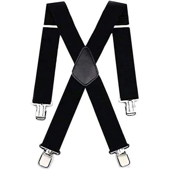 Braces for men, X shaped, 5 cm wide, adjustable and elastic with a very strong clip, for men’s and women’s trousers