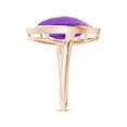 thumbnail image 3 of ANGARA Natural North-South Leaf-Shaped 5.5 ct Amethyst Halo Ring in 14K Rose Gold for Women (Size-15x9mm) | February Birthstone, Birthday, Anniversary, Jewelry Gift for Women | Natural Amethyst Ring, 3 of 8