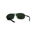 thumbnail image 4 of Xloop Mens Oval Metal Rim Pilots Officer Warp Sunglasses Black Green, 4 of 4