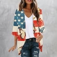 thumbnail image 2 of Guluxicc Women 4th of July Kimono Cardigan Open Front Lightweight Boho Beach Cover Up Casual Loose Summer Vacation Cardigans, 2 of 5