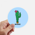 thumbnail image 1 of Introvert Cactus Art Deco Fashion Sticker Round Wall Suitcase Laptop Label Bumper, 1 of 1