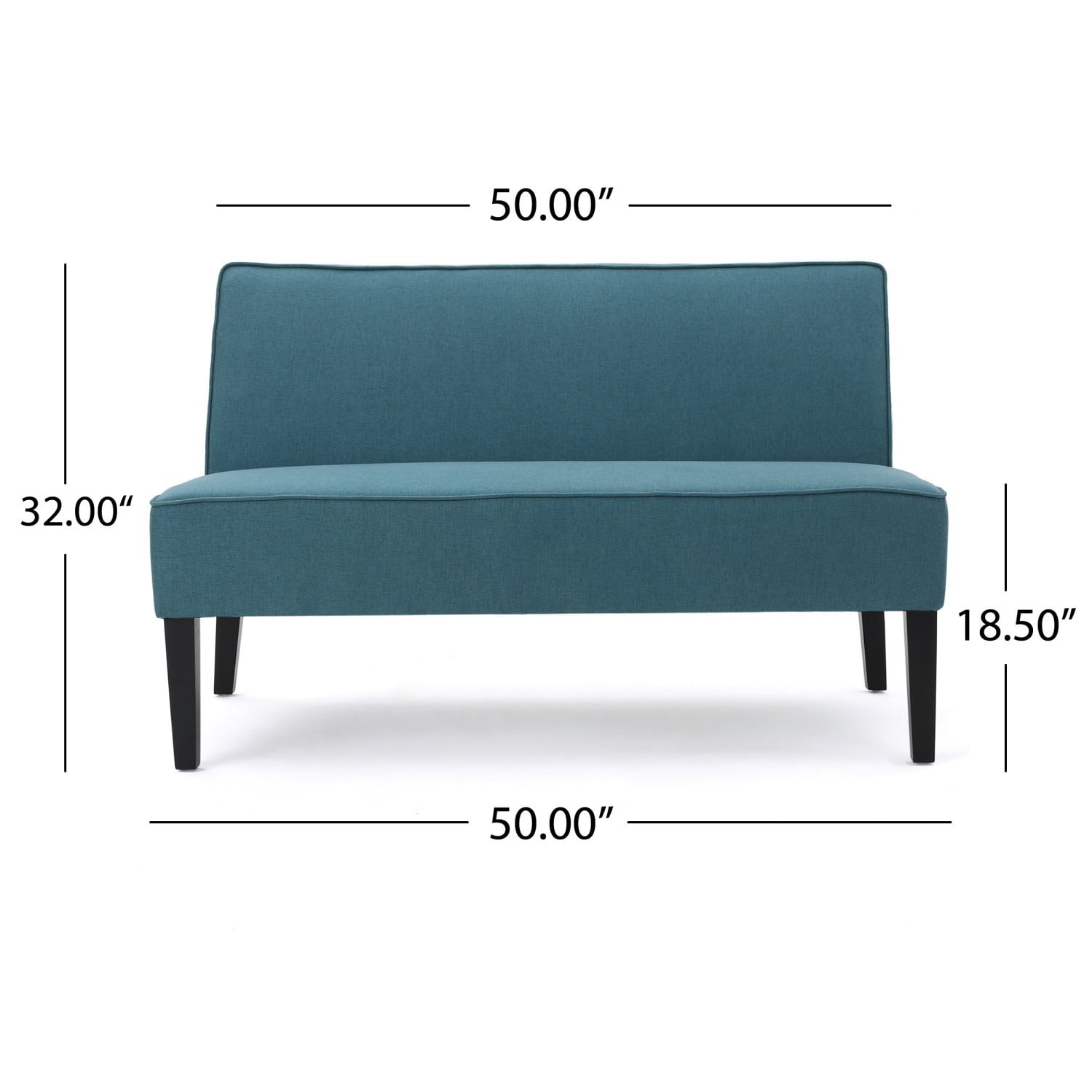 50" Upholstered Loveseat Sofa Modern 2 Seater Couch with Birch Wood Legs, Linen Fabric Small Space Sofa for Living Room Bedroom Office, Teal