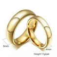 thumbnail image 2 of 4/6mm Tungsten Engagement Band Men Women's 18K Gold Filled Jewelry Couple Rings, 2 of 5