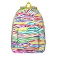 thumbnail image 1 of Rainbow Zebra Pattern Travel Backpack, Colorful Multicolor Zebra Print Daypack with Gradient Cartoon Design for Fashion Lovers, 1 of 1