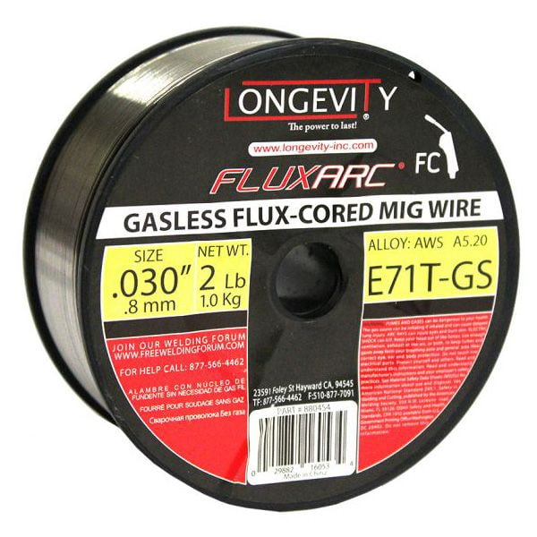 Longevity FLUXARC E71TGS FluxCored MIG Welding Wire 0.030"(0.8mm