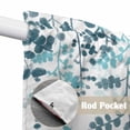 thumbnail image 4 of Teal Blue Leaves Swag Curtains for Kitchen/Bedroom/Living Room, Summer Botanical Scalloped Curtains 63 Inch Long, Rod Pocket Window Swag Topper Curtains Valances 2 Panels Set 36"x63", 4 of 8