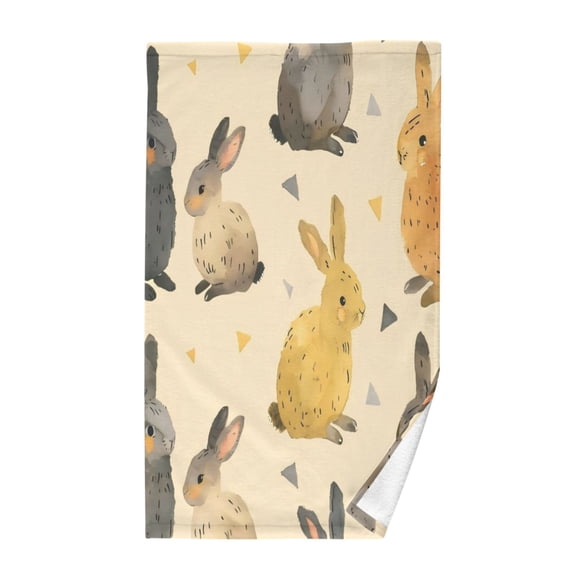 Pure Cotton Face Towel 16x28 Inches Hand Towel Bath Towel Hand Bath Towels Soft Good Water Absorption for Washing Face Wiping Face Cute Rabbit