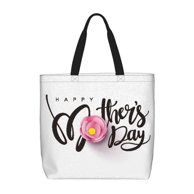 Fotbe Happy Mother's Day (3) Bolsa Tote con Estampado para Mujer, Bolsos con Cremallera, Bolsa de Hombro Casual de Gran Capacidad con Bolsillos Internos