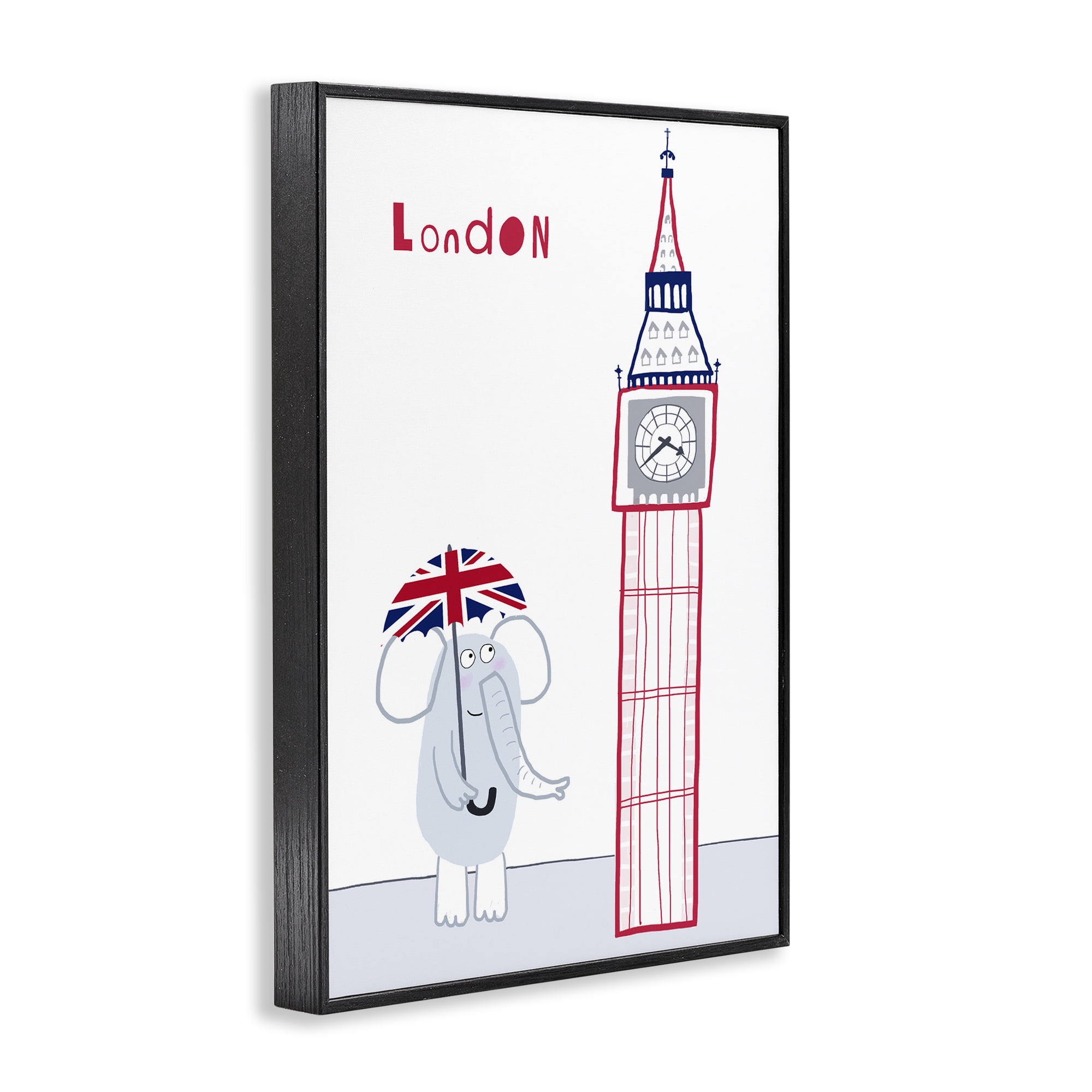 Elephant & Big Ben London Black Framed Giclee Art, design by Carla Daly