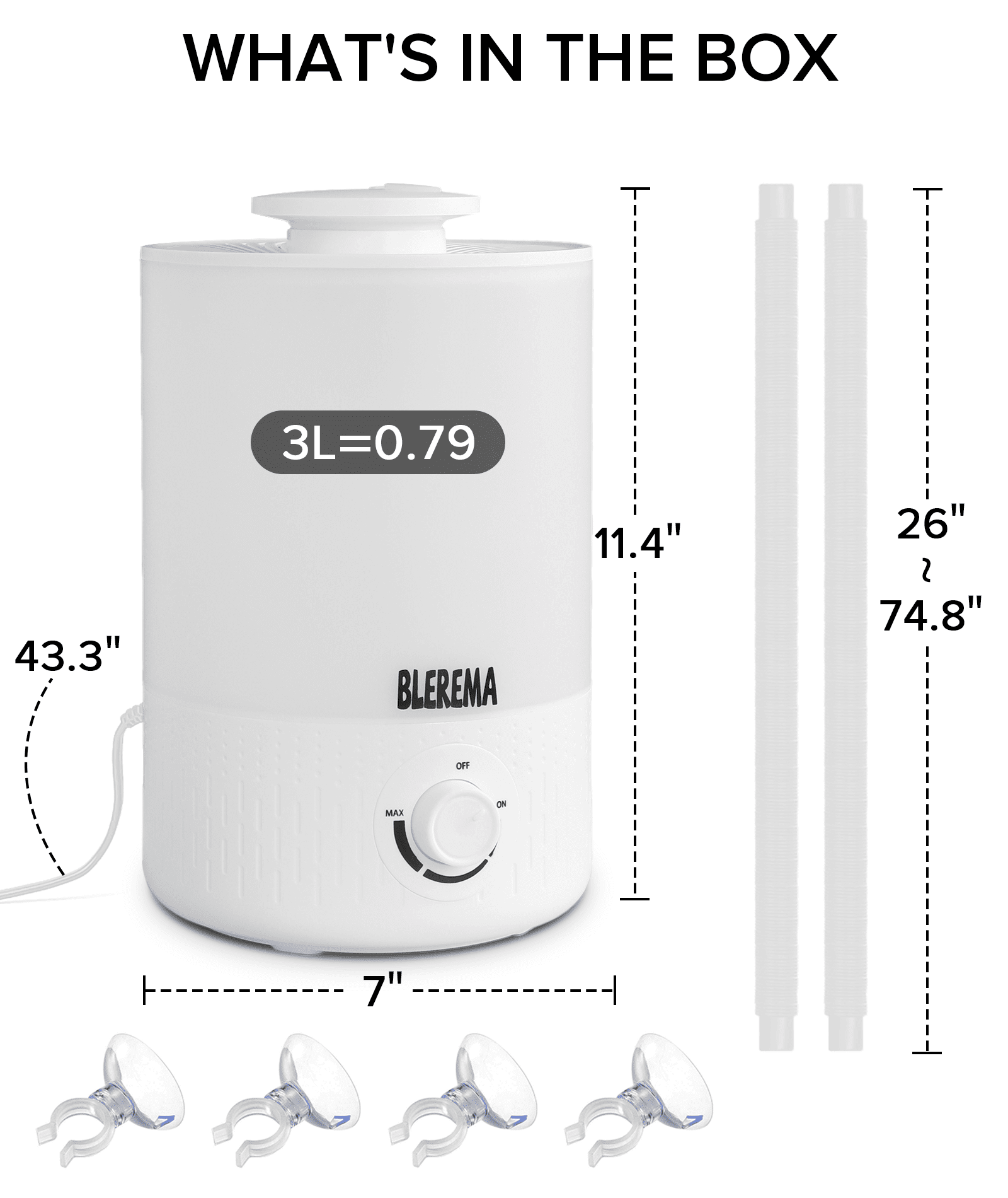 No Leak Reptile Fogger Humidifier Mister for Reptile Tank, 3L Top-Fill Terrarium Humidifier with Hose - Ideal for Snakes, Tortoises, Chameleons, Ball Python and Hermit Crabs (Single/Dual Fog Output)