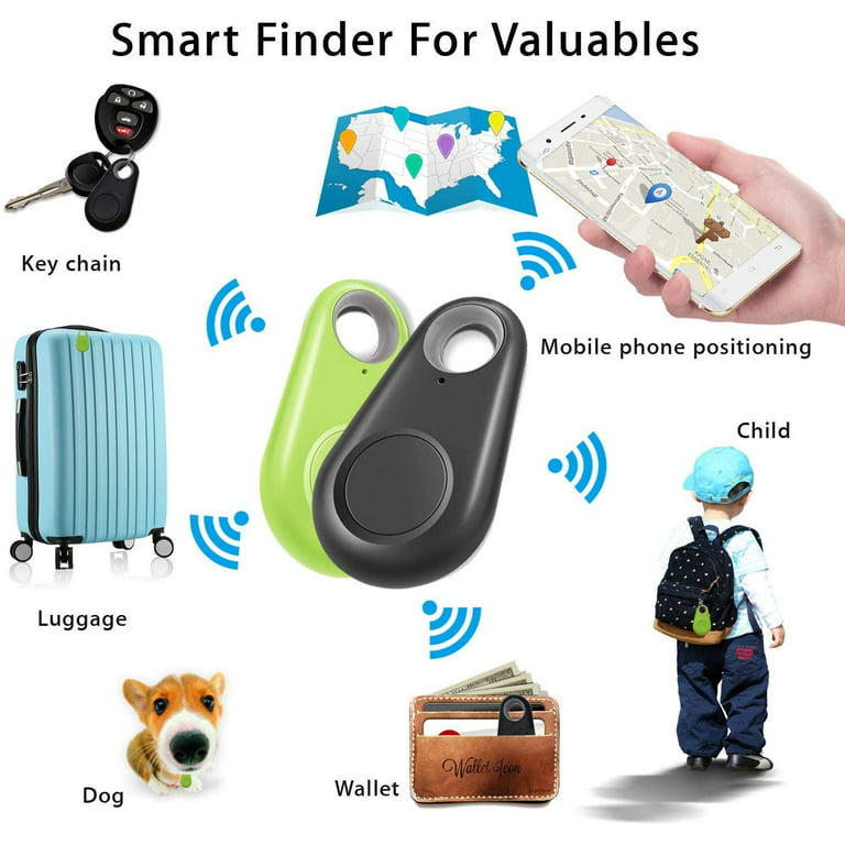2 Pack Key Finder Smart Tracker Bluetooth Tracker for Dogs, Kids, Cats,  Luggage, Wallet, with app for Phone, Waterproof Tracking Device(Random  color)