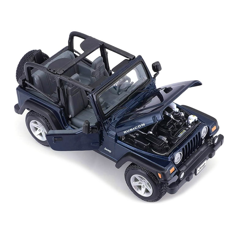 Maisto Toy Jeep Wrangler Rubicon Blue 1/27 Diecast Model Car