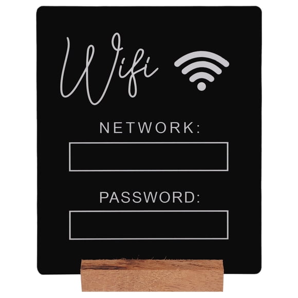 WORGEOUS Señal de contraseña de Wifi Señal de acrílico de WiFi Señal de WiFi Tablero de WiFi Señal de recordatorio de contraseña de WiFi