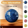 thumbnail image 2 of 3 Pack Blue Decorative Orbs Mosaic Crack Glass Balls Decor Solid Sphere Globe Bowl Vase Fillers Holiday Living Room Mantle Basket Centerpiece 3.35 Inch, 2 of 2