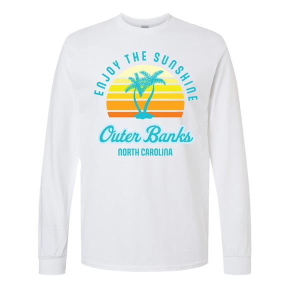 Inktastic Summer Enjoy the Sunshine Outer Banks North Carolina in Blue Long Sleeve T-Shirt