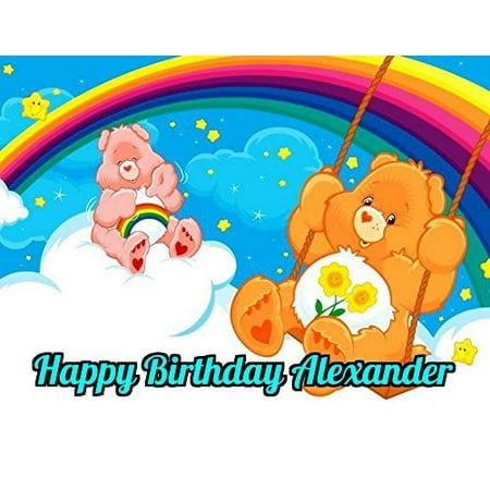 Care Bear Cakes - 1/4 Sheet Care Bears Rainbow Swing Edible Frosting Cake Topper- 78776*