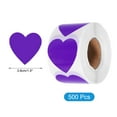 thumbnail image 2 of Uxcell 500pcs Pegatinas en forma de corazón moradas de 1.5 pulgadas, pegatinas autoadhesivas para manualidades de bricolaje, 2 of 6