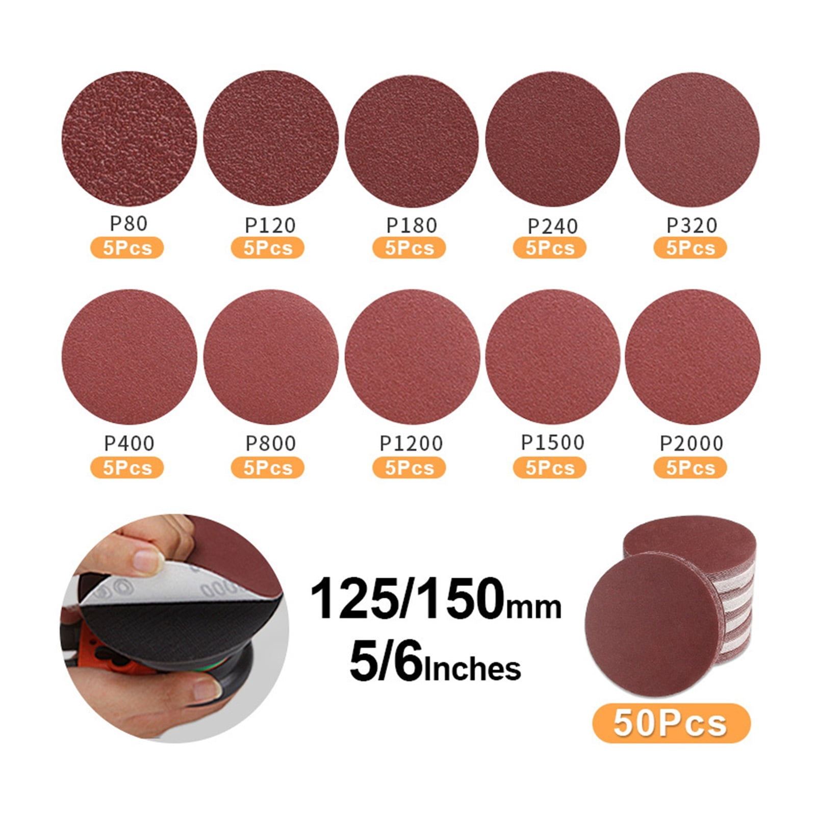 Polishing/Grinding Machine ,5MM Eccentric Machine,125/150MM Orbital Grinder/Sander,Sandpaper Polishing Wheels Kit ,Low Vibration