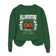 thumbnail image 2 of YVNAURA Women's Spooky Season Letter Graphic Crewneck Sweatshirt Oversized Long Sleeve Pullover Round Neck Vintage Halloween Print Casual Fall Top 1 Pack, Green,L, 2 of 3