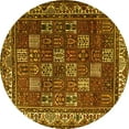 thumbnail image 1 of Ahgly Company Machine Washable Indoor Round Persian Yellow Traditional Area Rugs, 8' Round, 1 of 4