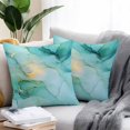 thumbnail image 2 of Throw Pillow Covers 20x20 Inch Set of 2, Teal Marble Waterproof Outdoor Pillow Covers, Abstract Art Modern Ink Painting Decorative Cushion Pillowcases for Couch, Sofa, Bed, Garden, Patio, 2 of 9