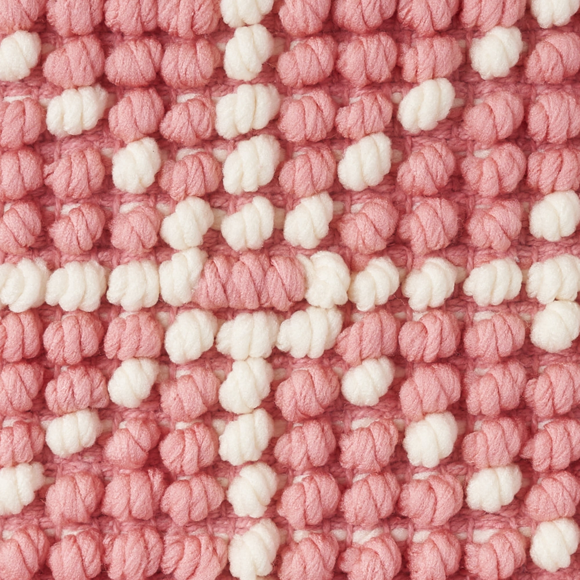 Mina Victory Holiday Pillows Loop Snowflake 20" x 20" Pink Ivory Indoor Throw Pillow