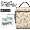 thumbnail image 2 of Botanical Insulated Lunch Bag Box Women Reusable Lunch Bag with Front Pocket Lunch Tote Portable Bag School Hiking, 2 of 6