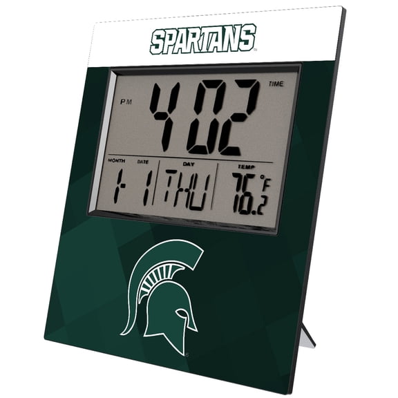 Keyscaper Michigan State Spartans Color Block Digital Desk Clock