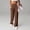 Brown, variant on Women's High Waist Wide Leg Pants, Seamless Waistband Vertical Seam Casual Trousers with Pockets