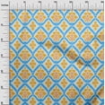 thumbnail image 3 of oneOone Georgette Viscose Turquoise Blue Fabric Asian Ikat Sewing Craft Projects Fabric Prints By Yard 42 Inch Wide, 3 of 4