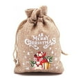 thumbnail image 1 of 5 unids/lote bolsas de Yute Natural de Navidad 10x14 13x18cm bolsa de regalo de dulces de Navidad bolsas con cordón bonita pulsera bolsas de embalaje de joyería, 1 of 3
