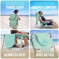 thumbnail image 6 of Open Box Ostrich On-Your-Back Outdoor Reclining Beach Pool Camping Chair, Teal, 6 of 8