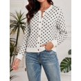 thumbnail image 3 of NAYTOAO Women's Polka Dot Cardigan Sweater, Crew Neck Button Down Long Sleeve Knit Open Front Casual Outerwear for Fall Winter, 3 of 8