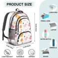 thumbnail image 5 of Kawaii Cat and Miau White Pattern Backpack for School, Cute School Bag with Adjustable Shoulder Straps and Padded Back, 16.9"x12.6"x5.9", 5 of 5